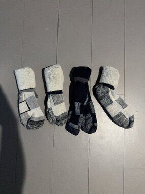 Cozy Wool Blend Patchwork Cabin Socks Lot of 4 Pairs